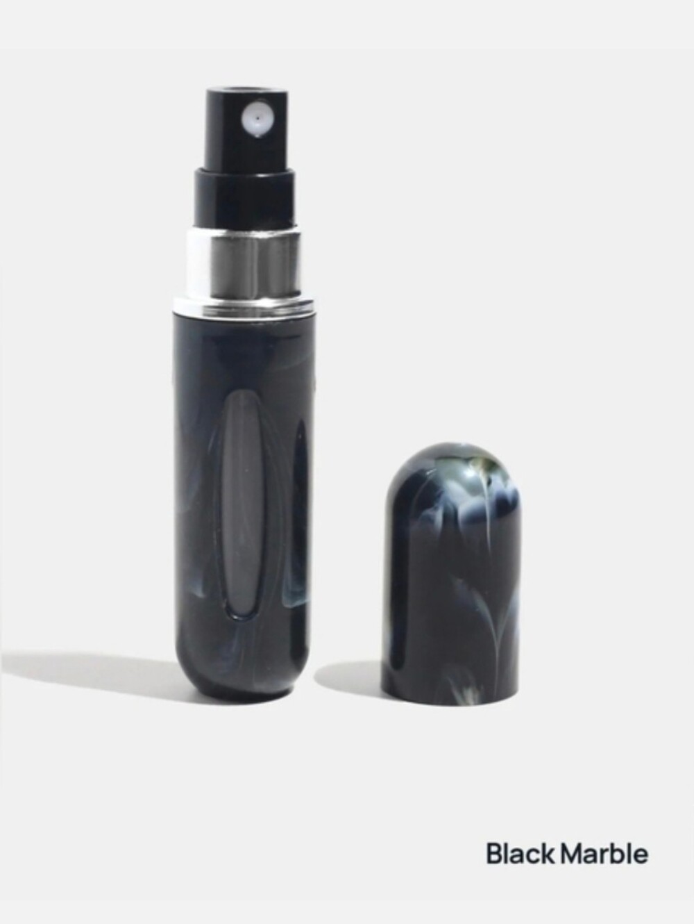 Refillable Perfume Atomizer In Black Marbled Design BNIB